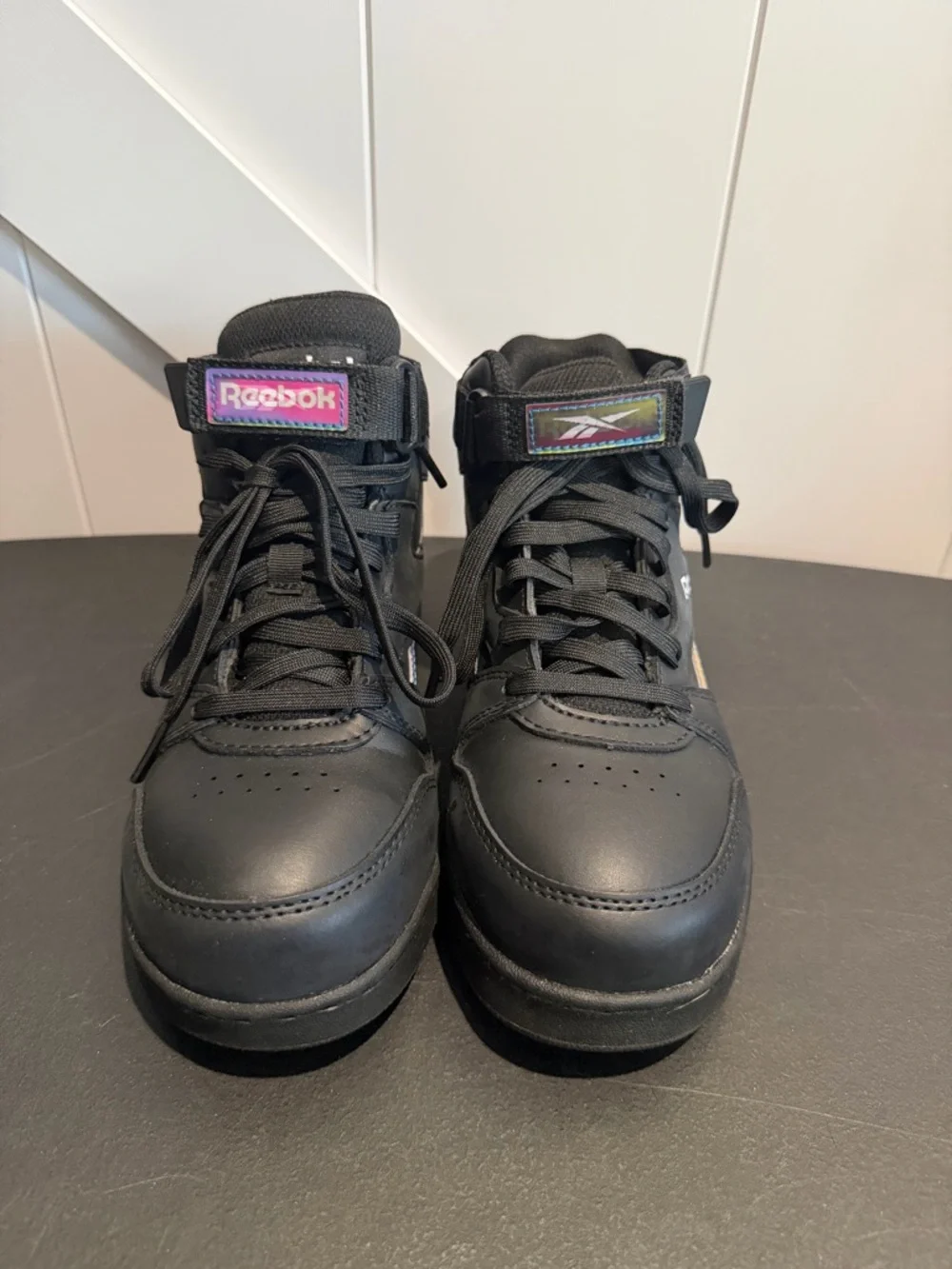Reebok Black High-Top Sneakers with Iridescent Accent